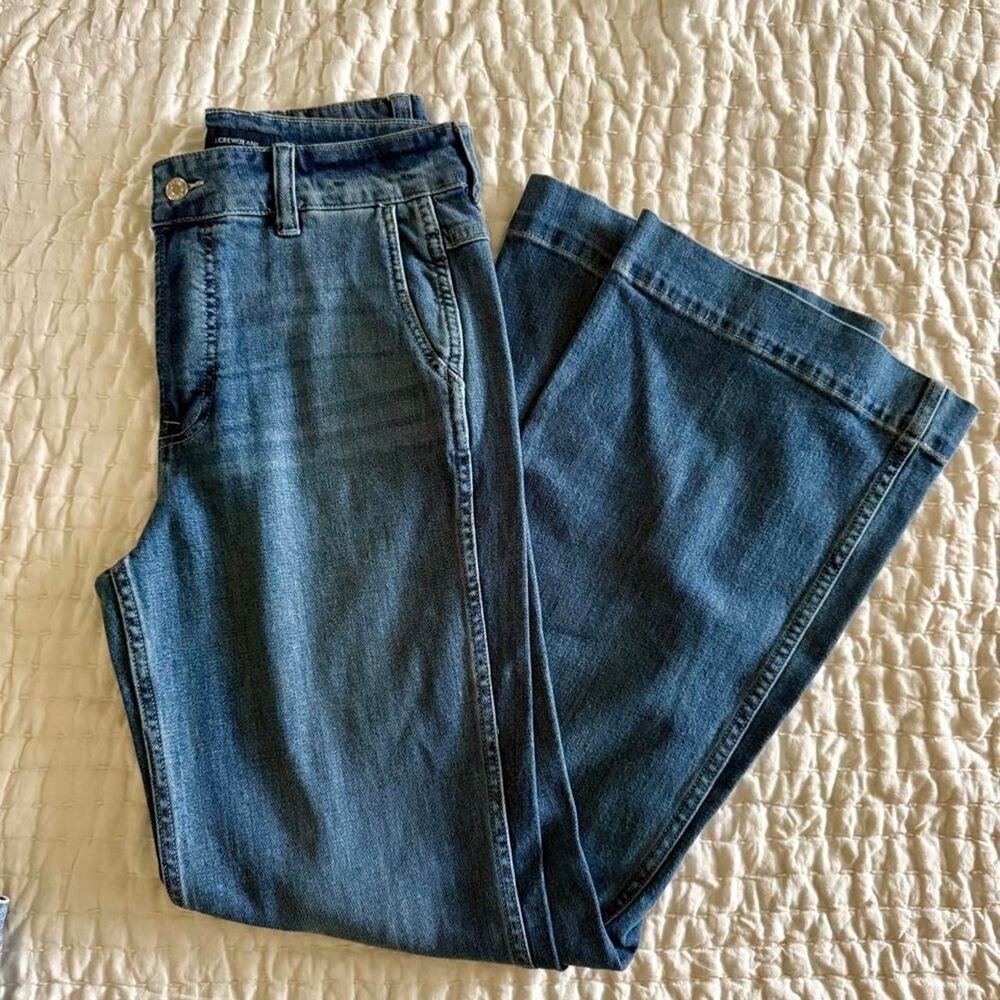 Jcrew high rise wide leg denim trouser jeans size 28